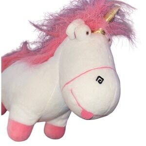 Despicable Me Unicorn Fluffy Pink Hair Plush Toy Doll Kids Stuffed‎ Animal